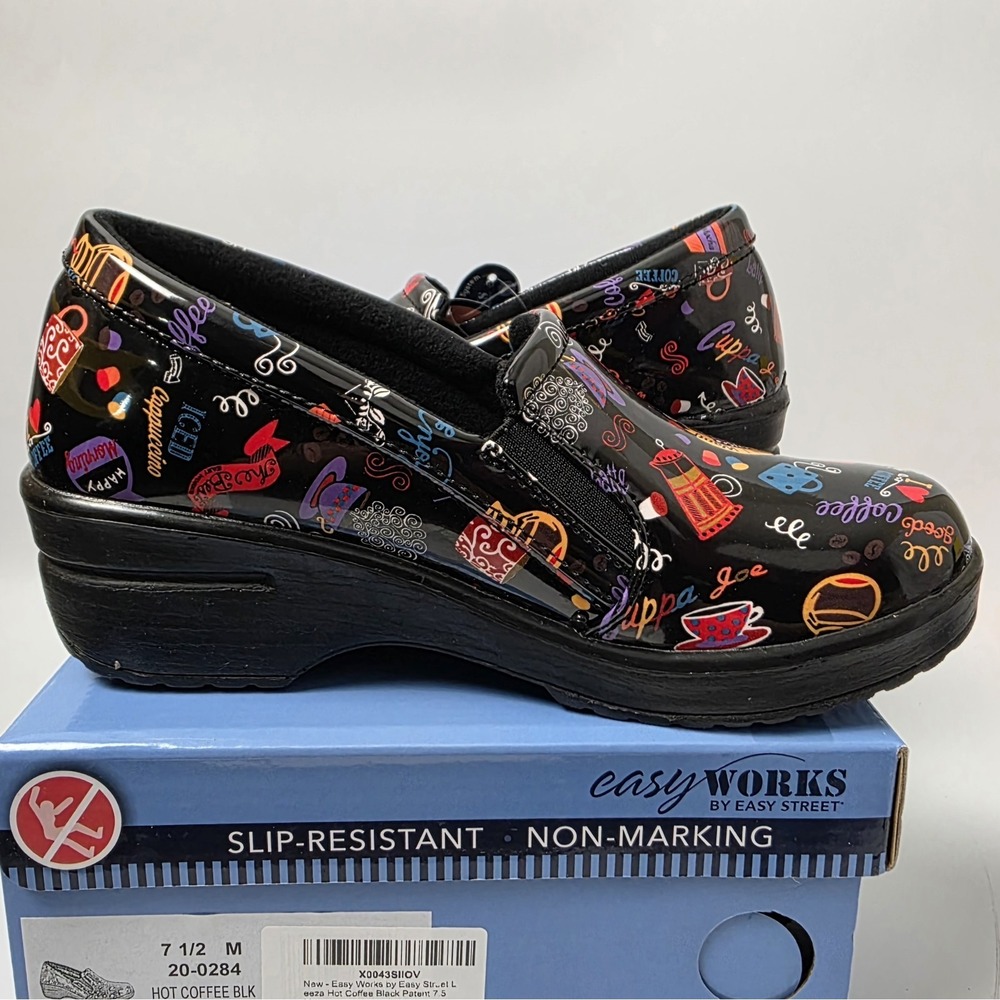 NEW Women's Easy Works By Easy Street Leeza Hot Coffee Black Size 7.5M #922 - Picture 4 of 10